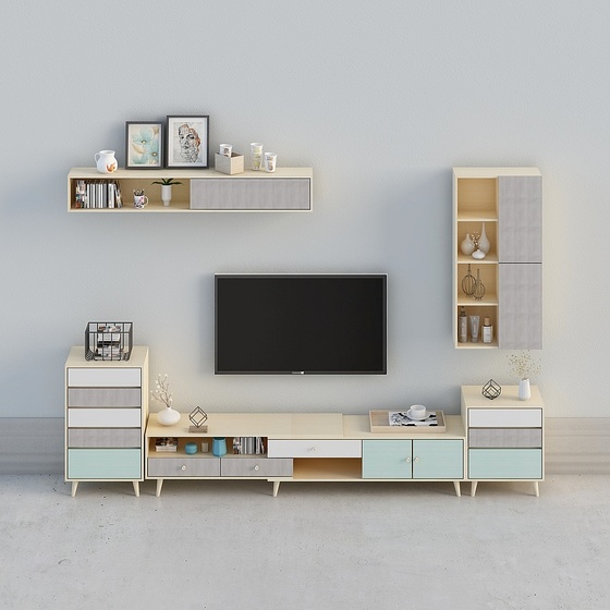 Modern simple Nordic TV cabinet combination, combination, cabinet combination