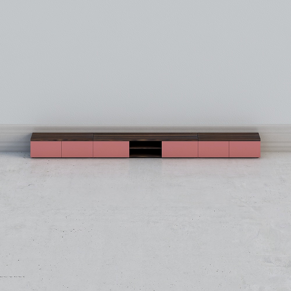V036#组合地柜(烟熏色)3D模型