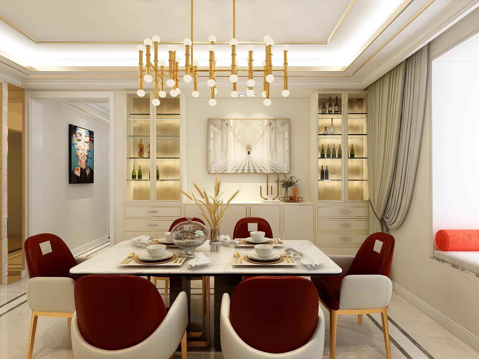 淘宝搜友诺设计-165轻奢四居室装修效果图