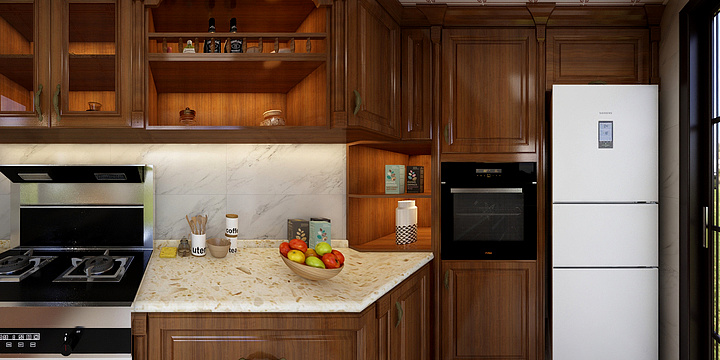 清羽x全案设计-中式定制厨房-装修设计方案