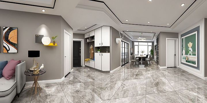 蒙城壹号装饰设计-皖新北苑李阿姨现代简约第一稿-装修设计方案