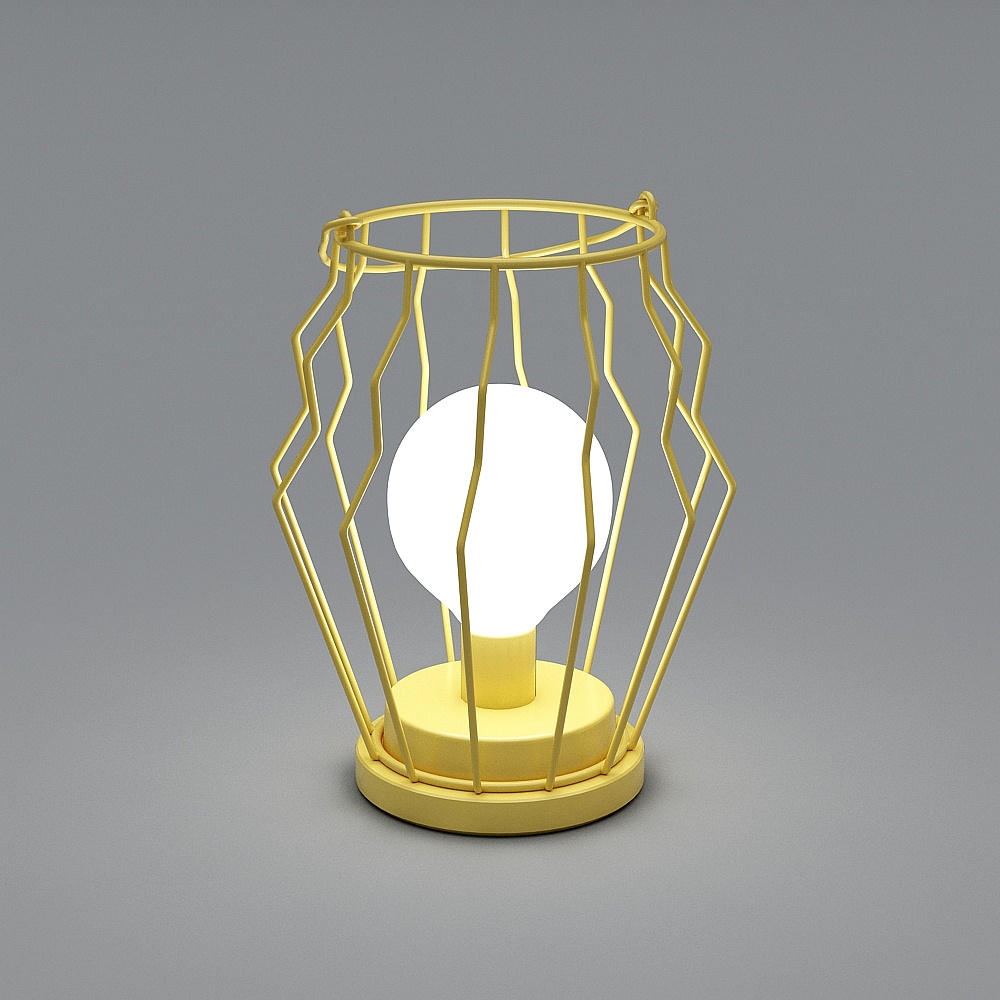 吊挂金色波纹款夜灯3D模型