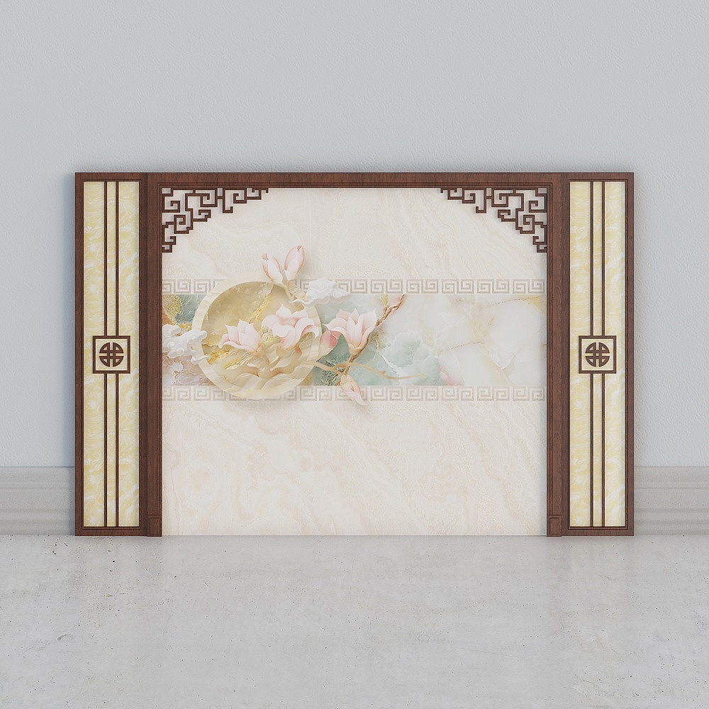 汕头沙发背景墙3D模型
