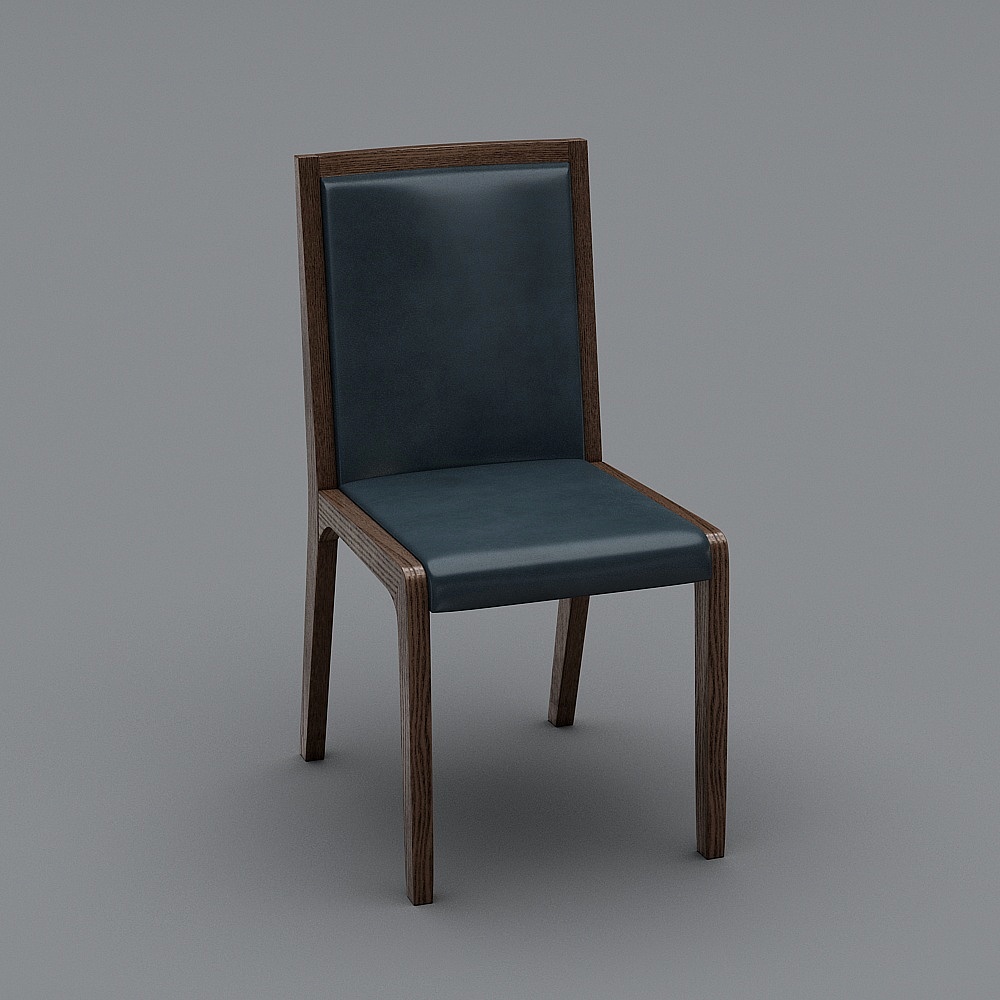 餐椅-蓝色酷家乐3D模型