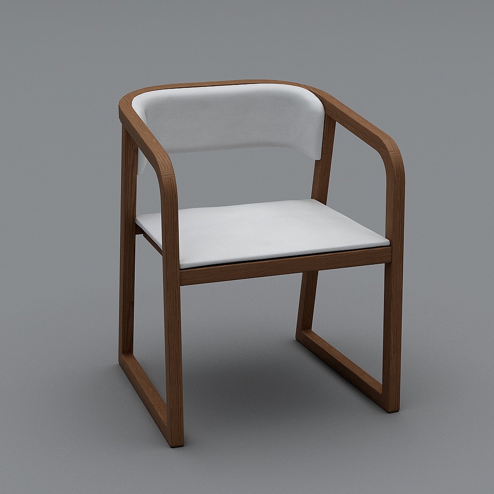 1828-有扶手餐椅3D模型