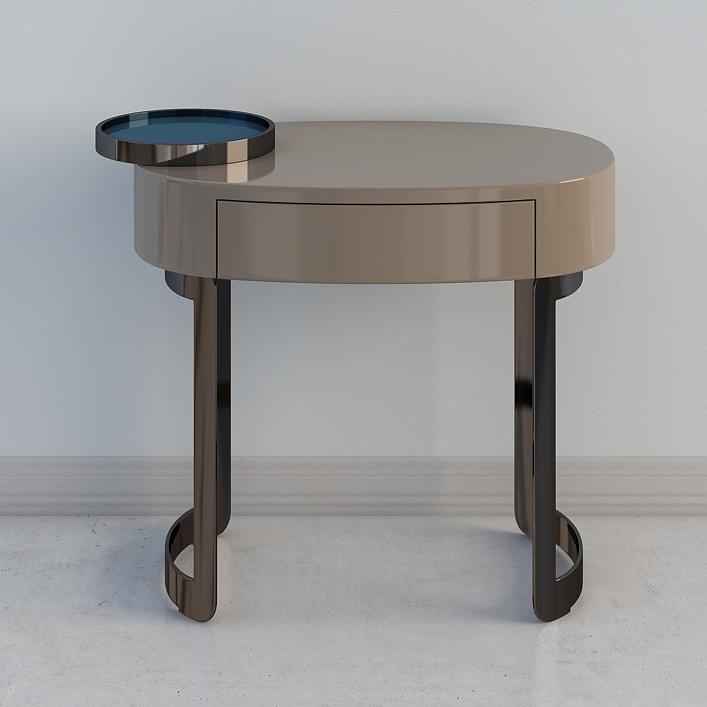 48-Q608-1 床头柜（左）国际灰3D模型