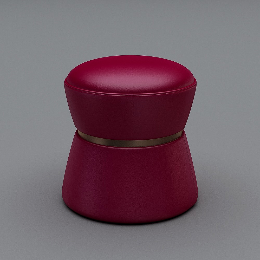 简美-H202-3妆凳3D模型