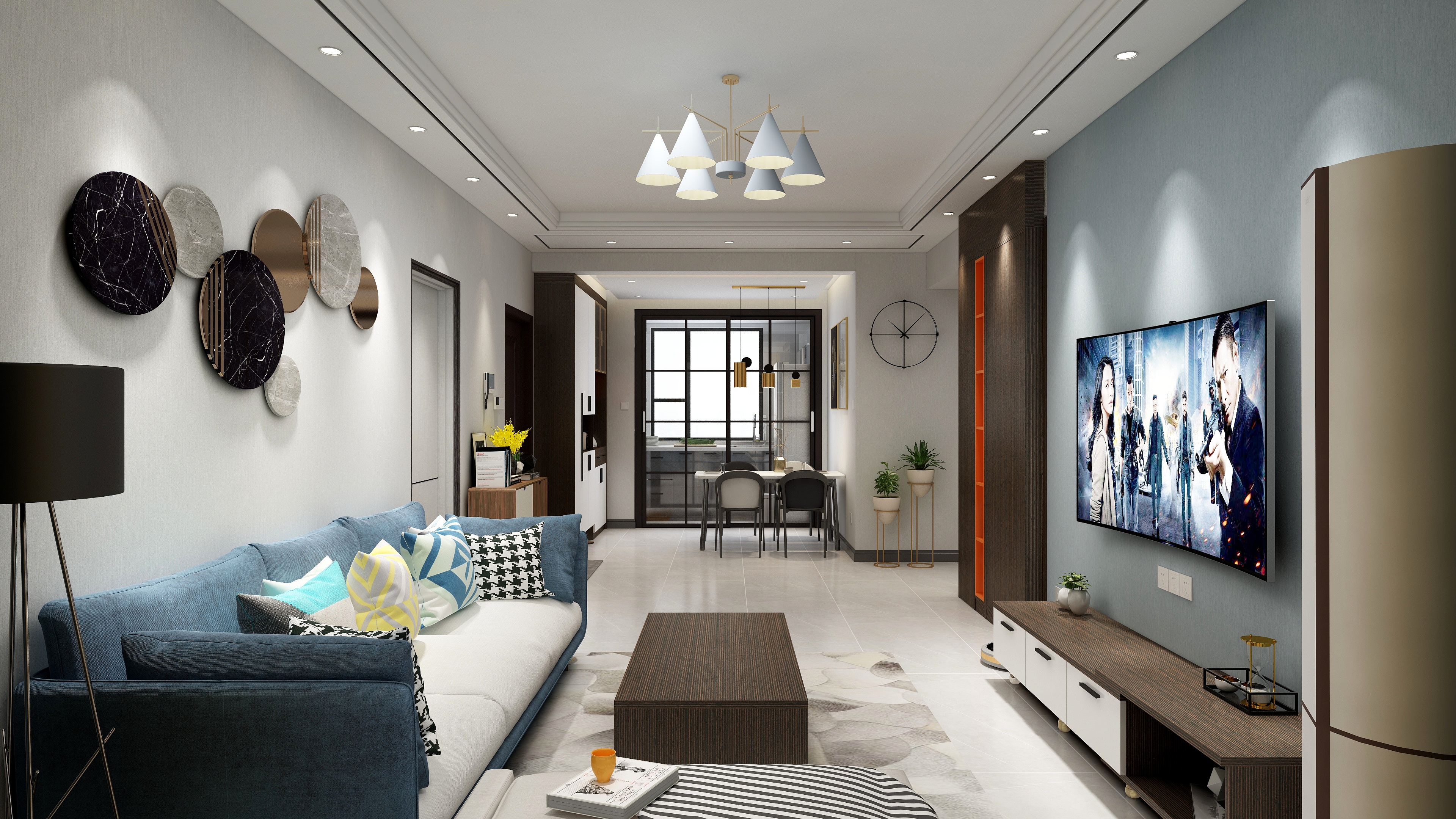 济南双萍家具有限公司-94方香桥郡三居装修效果图