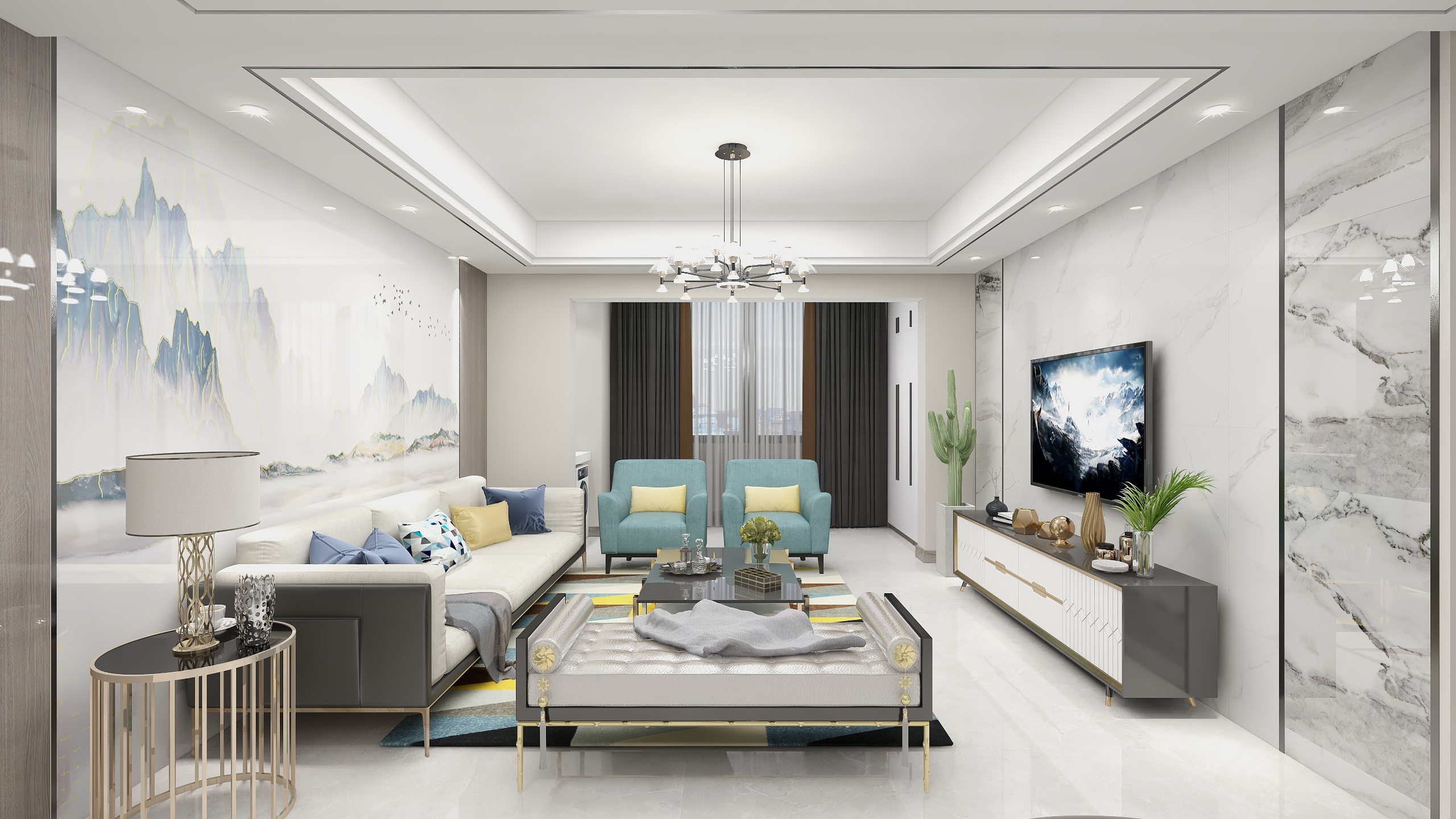 严丹-江屿华庭客餐厅-装修设计方案