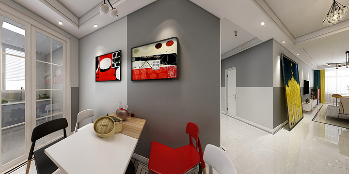 璞真设计-领秀城4-2-4东（后现代）黑、白-装修设计方案