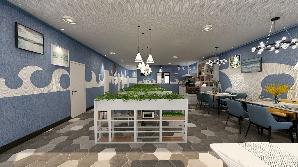 周怡666-烧烤店建模-装修设计方案