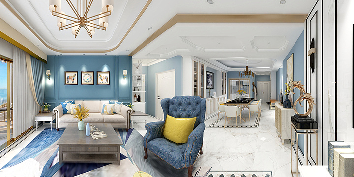 月晨-四居雅欧-装修设计方案