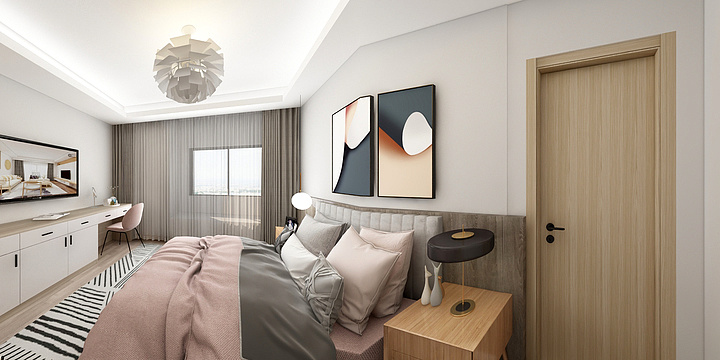 兔宝宝小小戴-苏河湾116平北欧风格效果图-装修设计方案