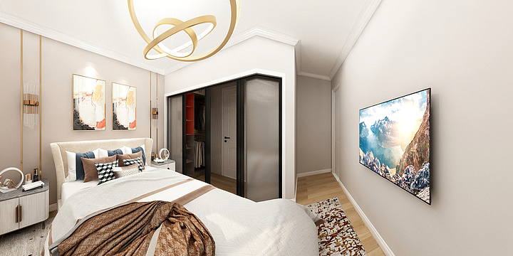 Ssth19173768787-保利样板间卧室-装修设计方案