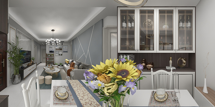 清泉01-瑞和园89.50㎡B户型3室2厅1卫-装修设计方案