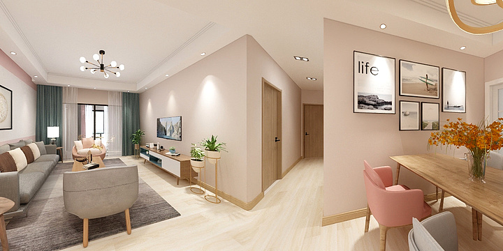 全案设计小罗-中港ccpark111.21㎡2期1号楼F标准层户型3室3厅0516-1016-装修设计方案