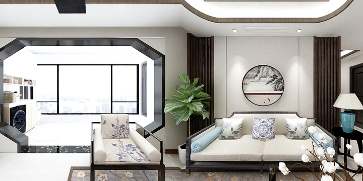 设计师黄海波-钻石湾140新中式-装修设计方案