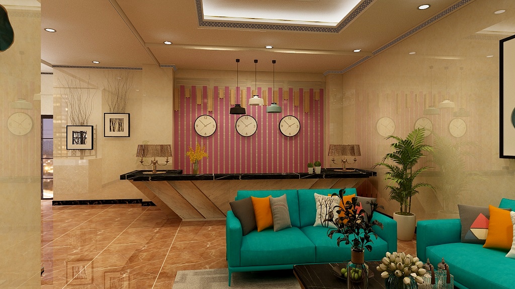 宸熙设计-沿河酒店大厅-装修设计方案