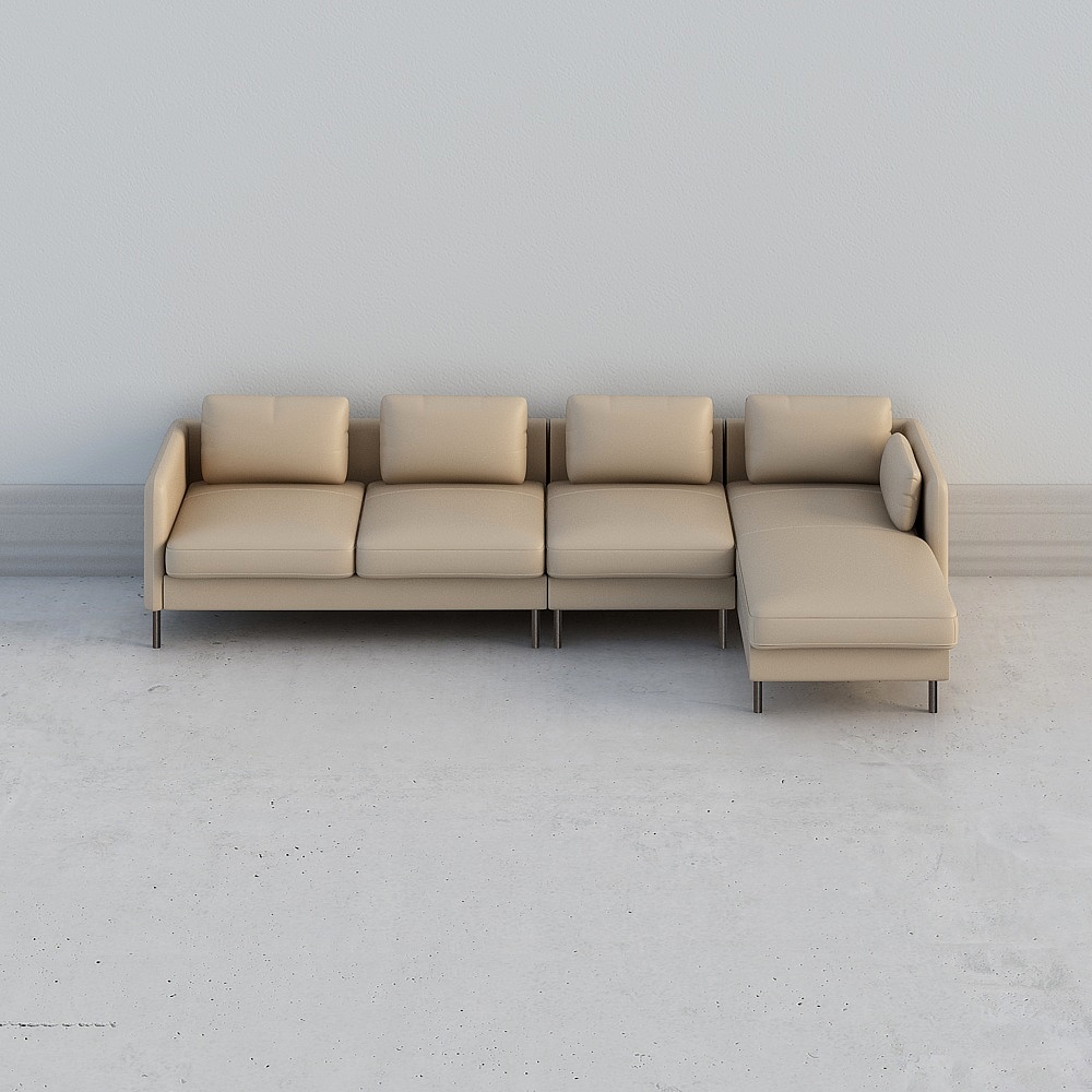 优梵艺术 马尔默/意大利现代简约大户型真皮艺沙发L型组合221B-12