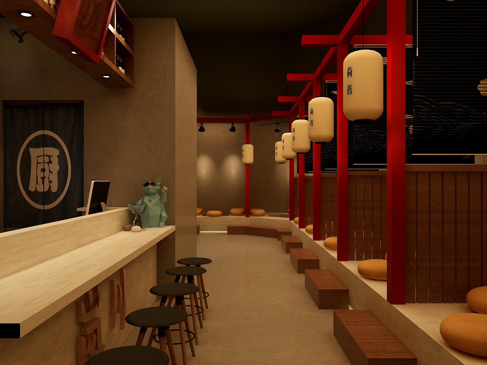 琥珀_川-岚川日式烤肉-装修设计方案