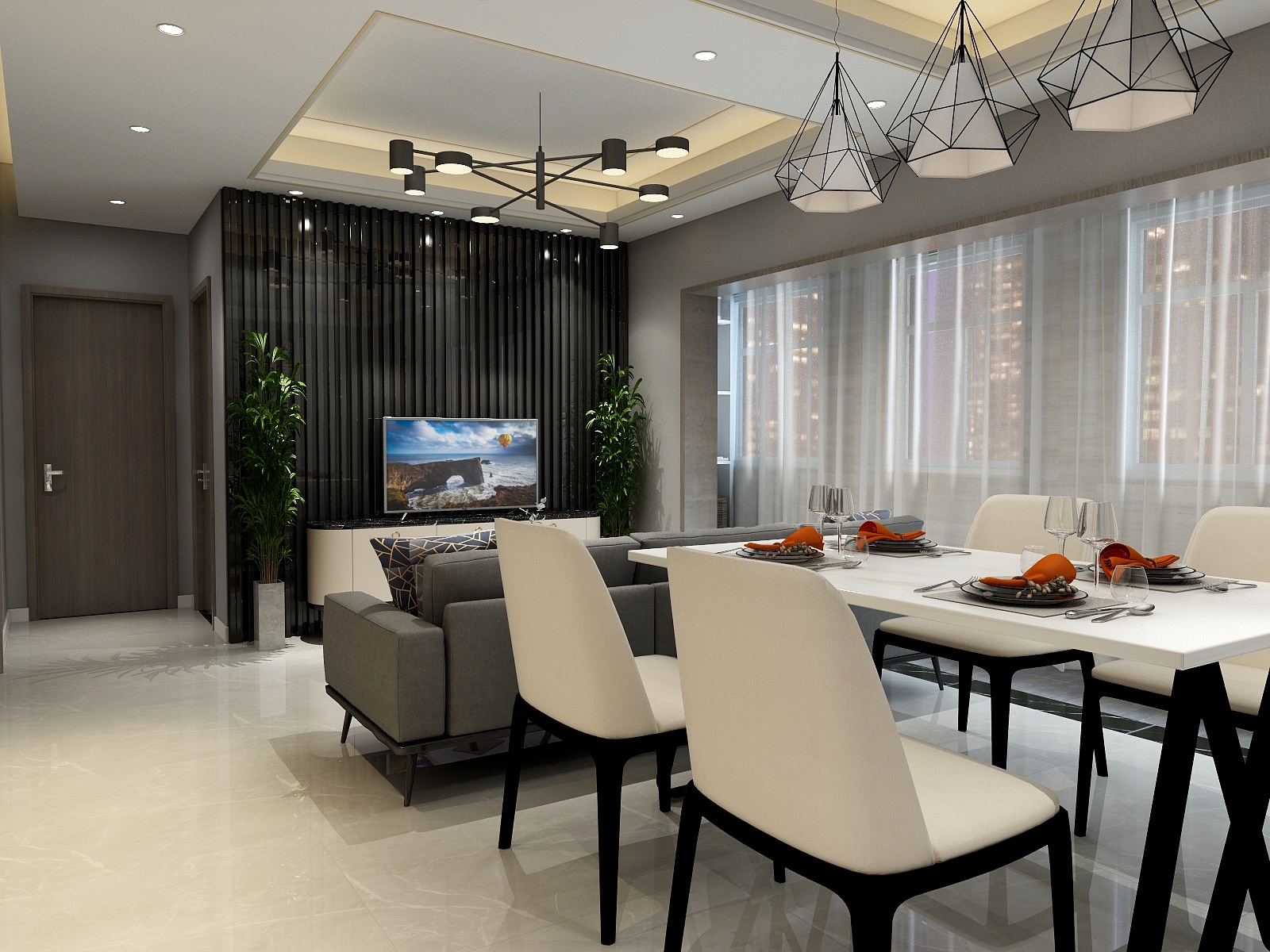 XJLI-瑞和园89.50㎡B户型3室2厅1卫-装修设计方案