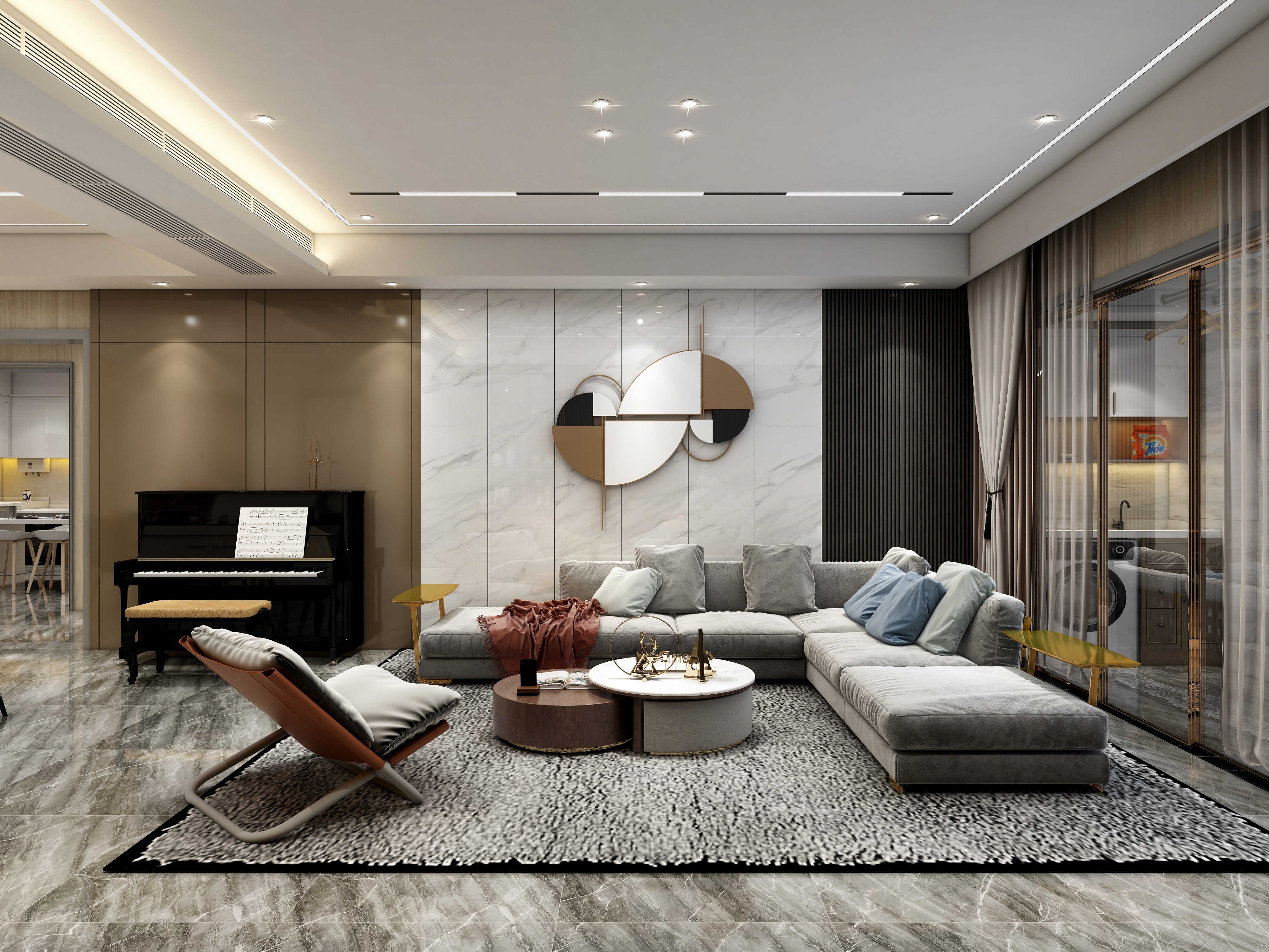 至简名设一钱春-270平现代轻奢大平层装修效果图