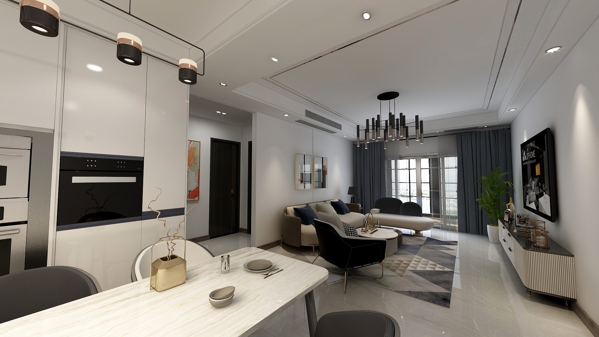 苏师三能室内装饰-流水安置房9#2402户型图-装修设计方案