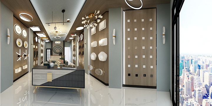 灬沐易丶-灯具店-装修设计方案