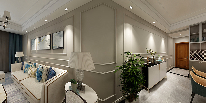 重庆唐古拉装饰-和黄御峰2.5.8.11美式轻奢-装修设计方案