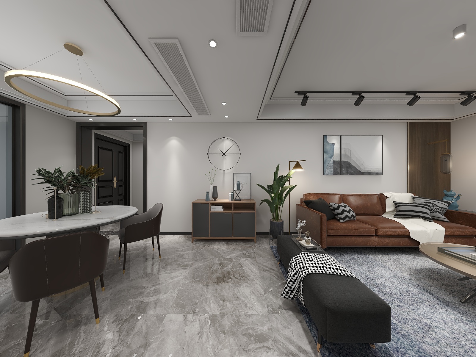 壹方空间设计工作室-五月华府效果图-装修设计方案