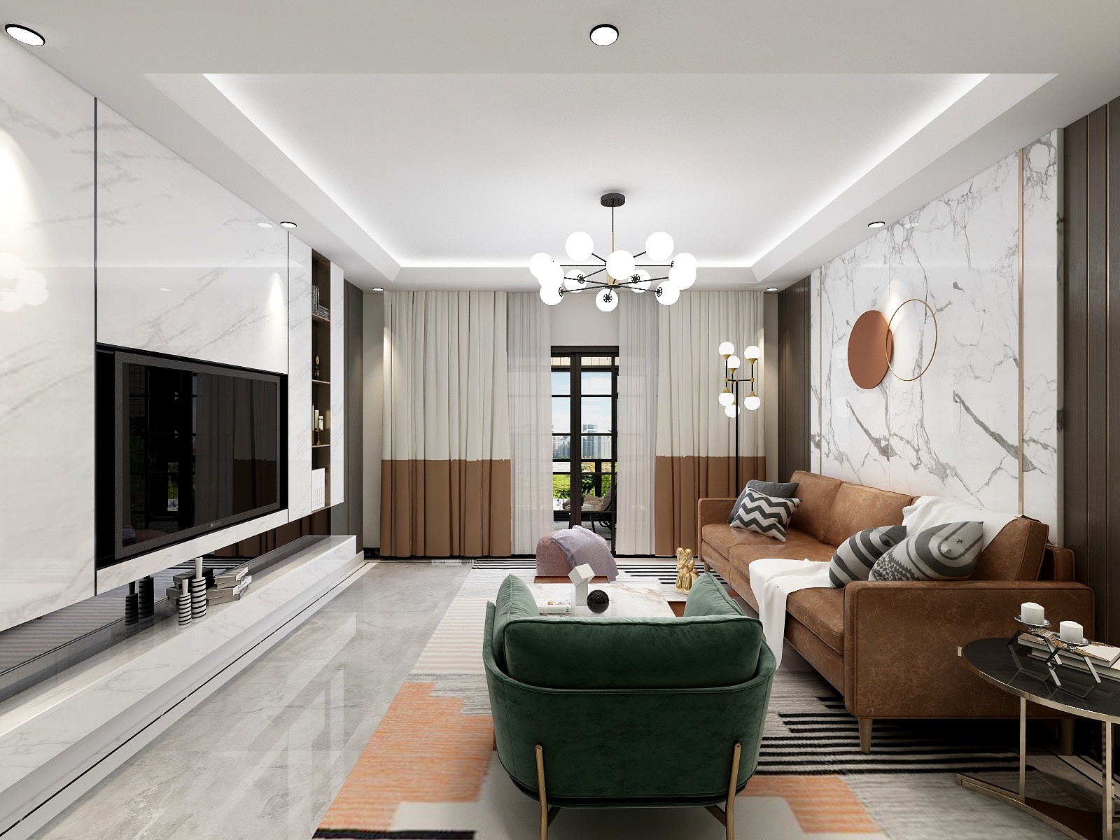 与我DfCi-现代简约风绿色系装修效果图