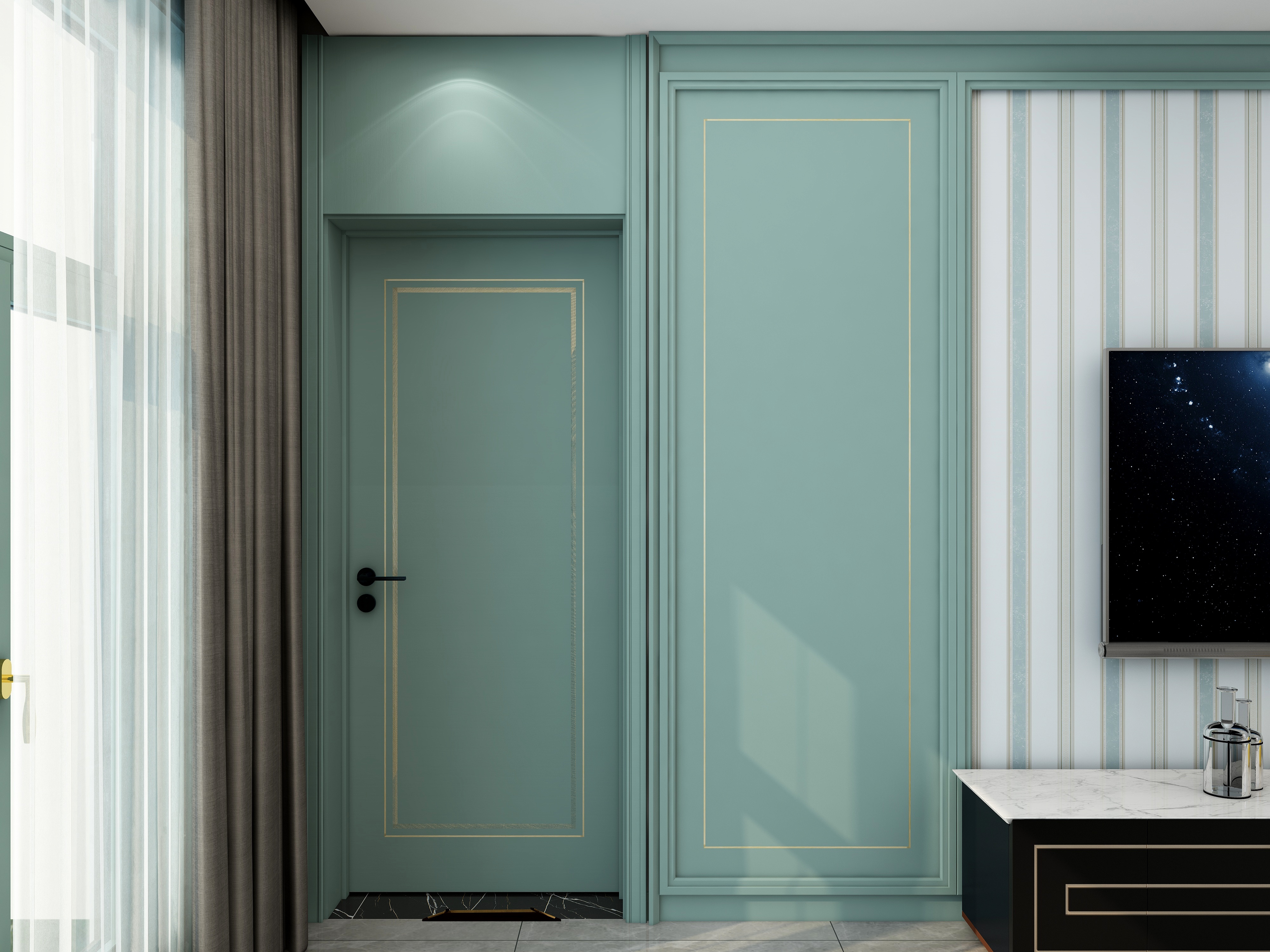 陈11223-105㎡简欧地中海轻奢-装修设计方案