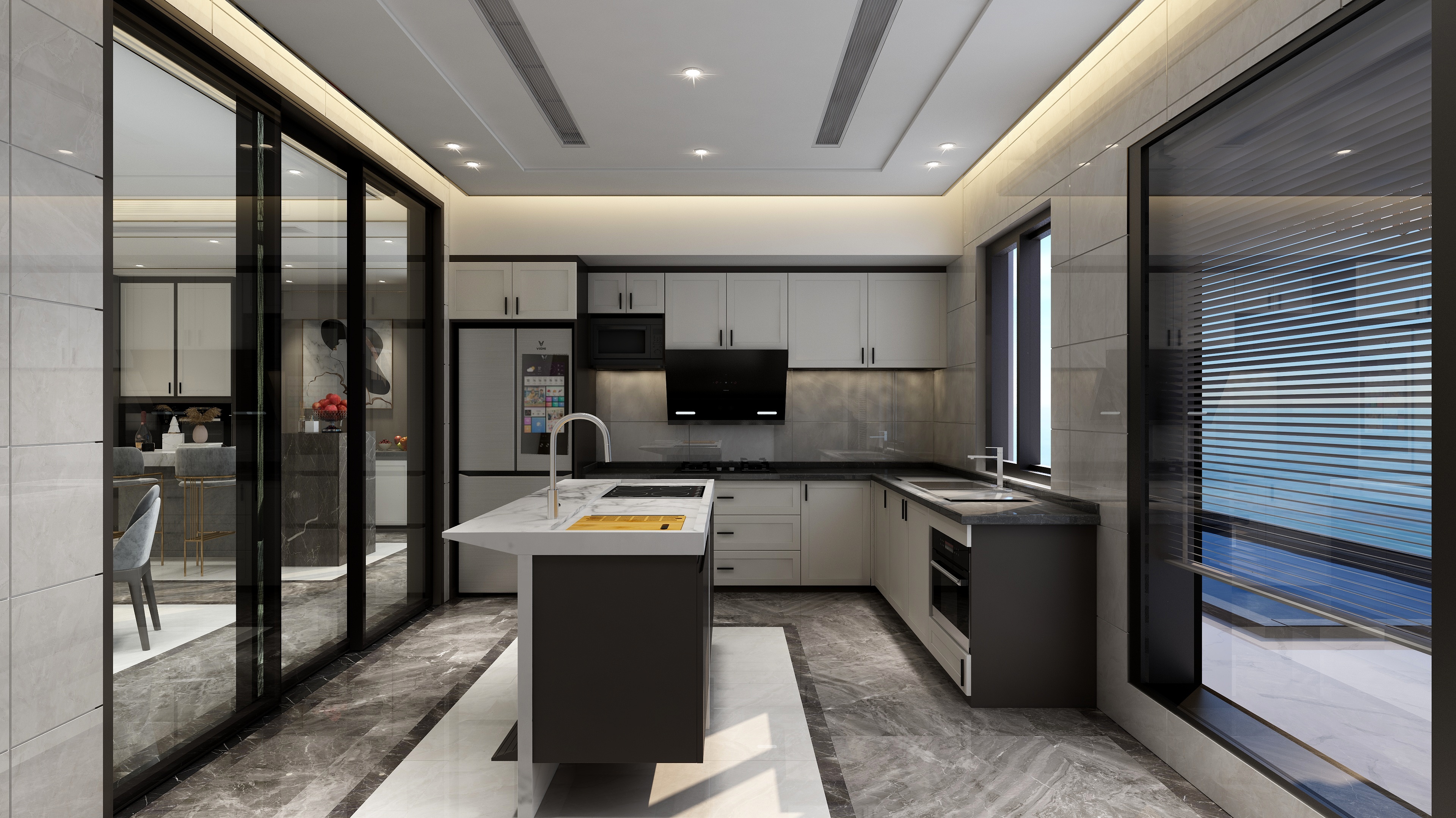 塑梧设计-【见山及水】-410方现代大平层设计装修效果图