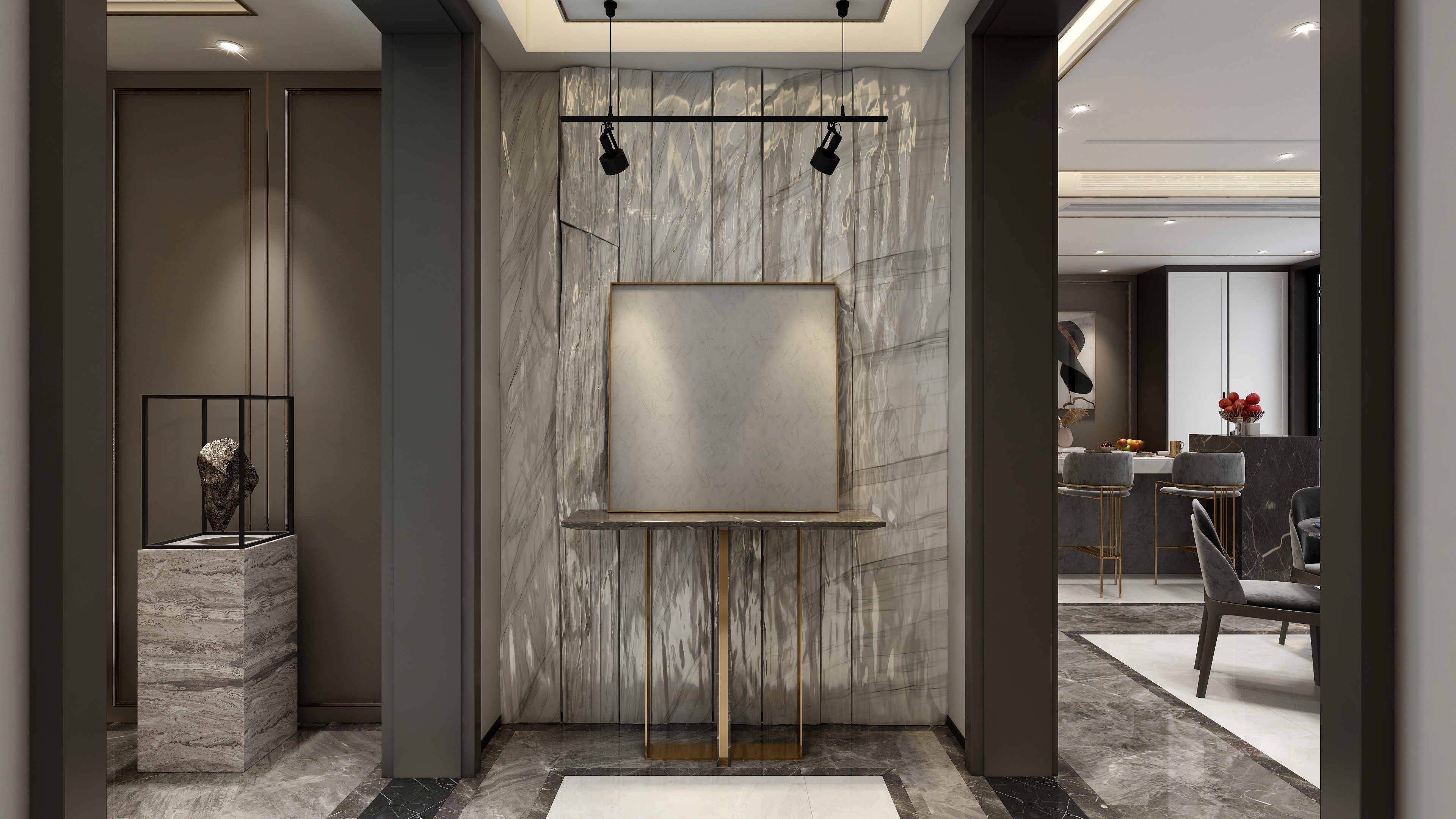 塑梧设计-【见山及水】-410方现代大平层设计装修效果图