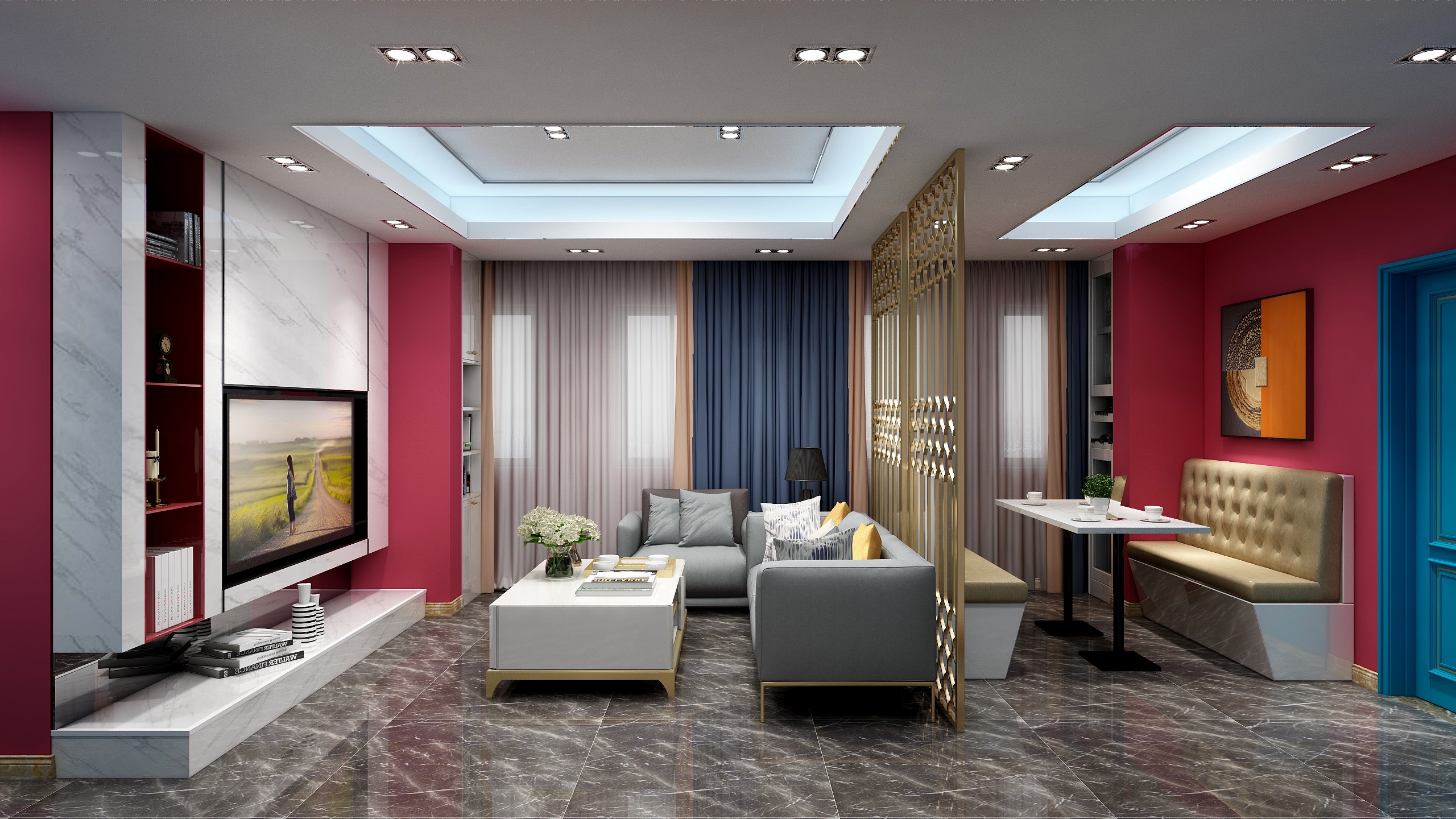 朗玛深化设计肖老师-瑞和园89.50㎡B户型3室2厅1卫-装修设计方案