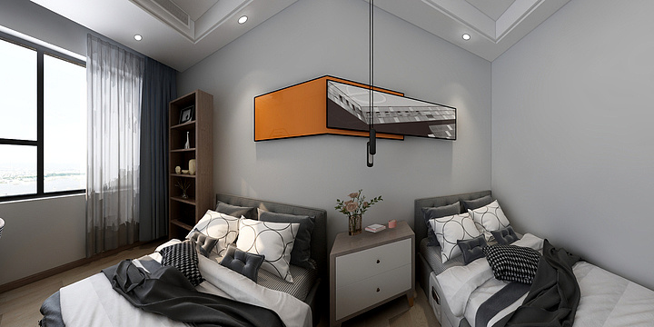 浙江鹏飞装饰-唐昌自建房-三楼客房（5）（6）-装修设计方案