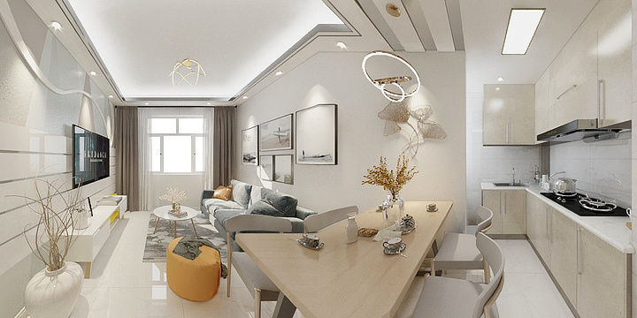 BlueIceDream-召里  一居 改开放厨房-装修设计方案