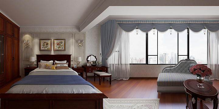 赖崇文-美式主卧书房-装修设计方案