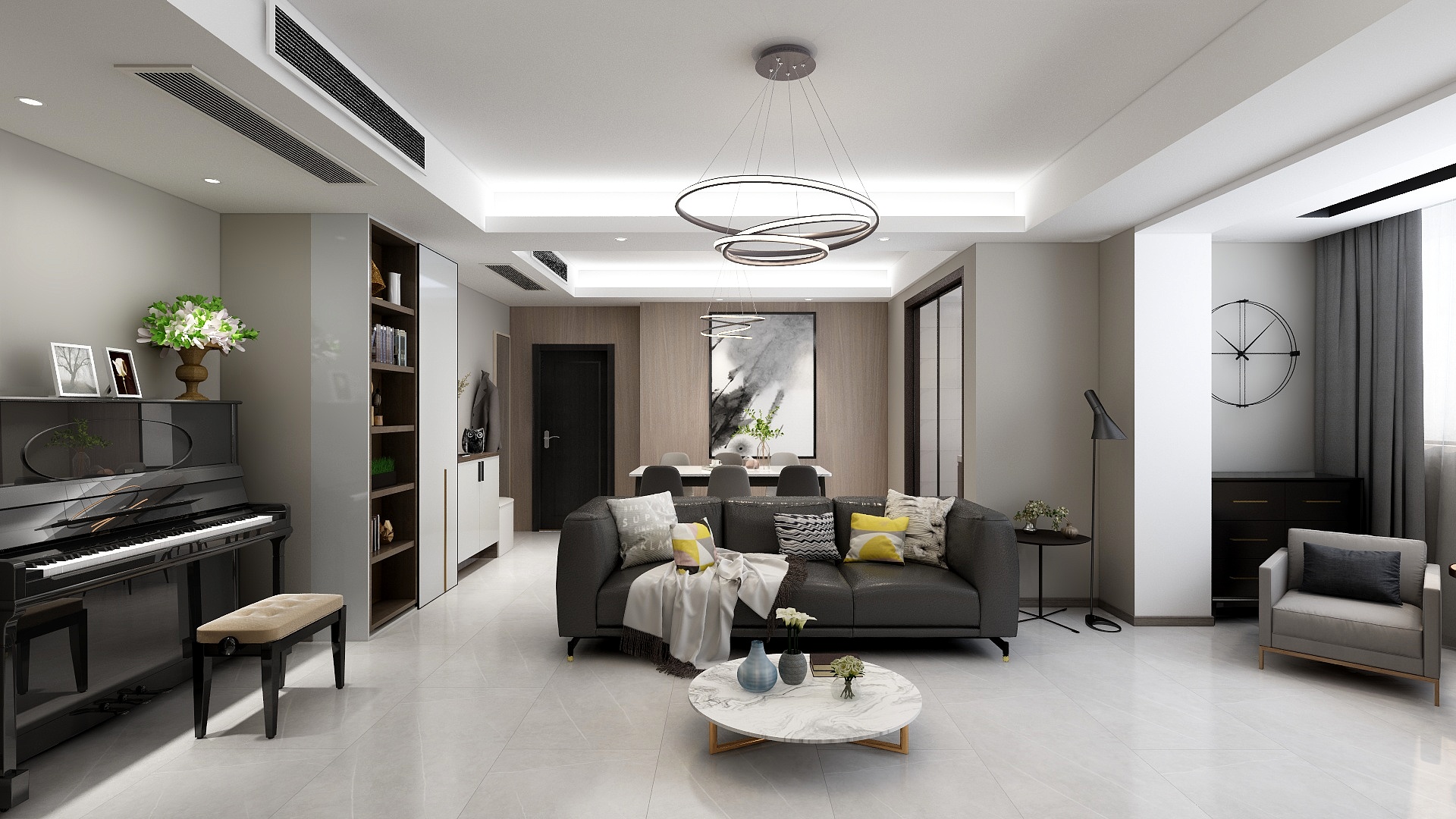 菇菇333-125方现代四居装修效果图