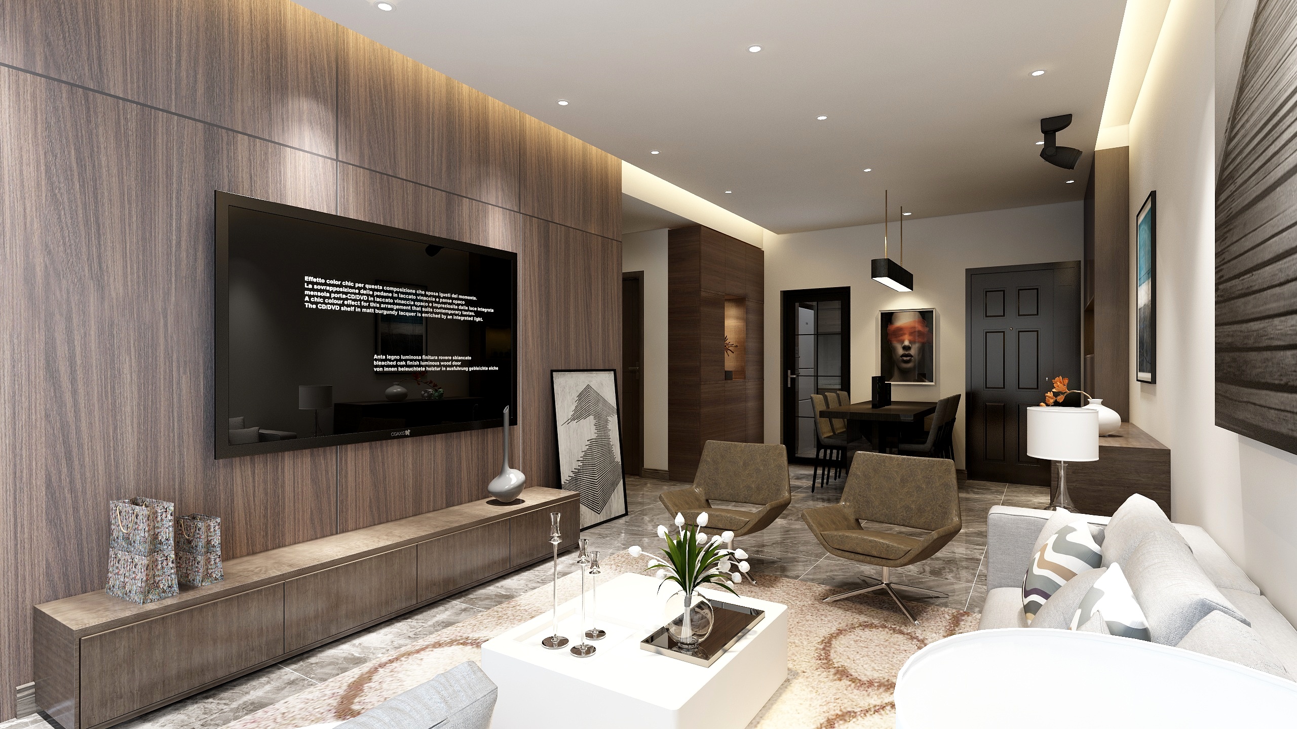 彭文平-[城市之光]-100平套三单卫简约风-装修设计方案