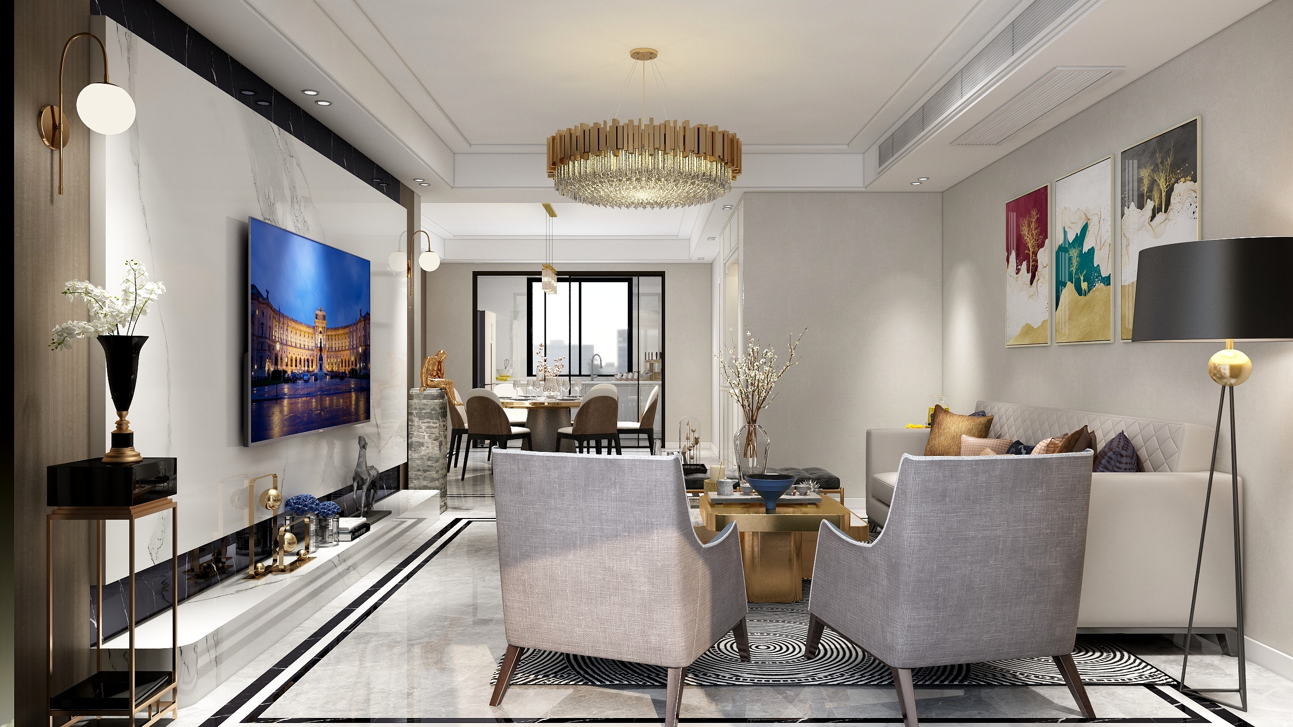 桂涛设计工作室-拉菲公馆14#602效果图-装修设计方案