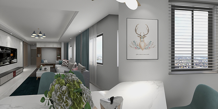 oyM1-瑞和园89.50㎡B户型3室2厅1卫-装修设计方案