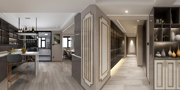 鑫森工作室-宛陵湖大平层轻奢极度-装修设计方案