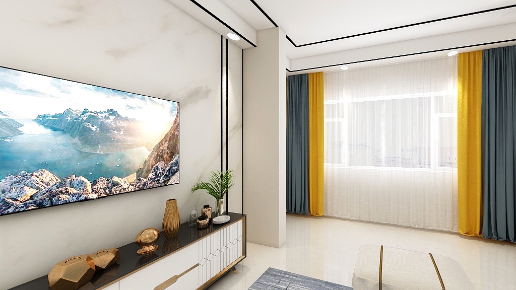 路易皇冠窗帘墙布-乐湾首府-装修设计方案