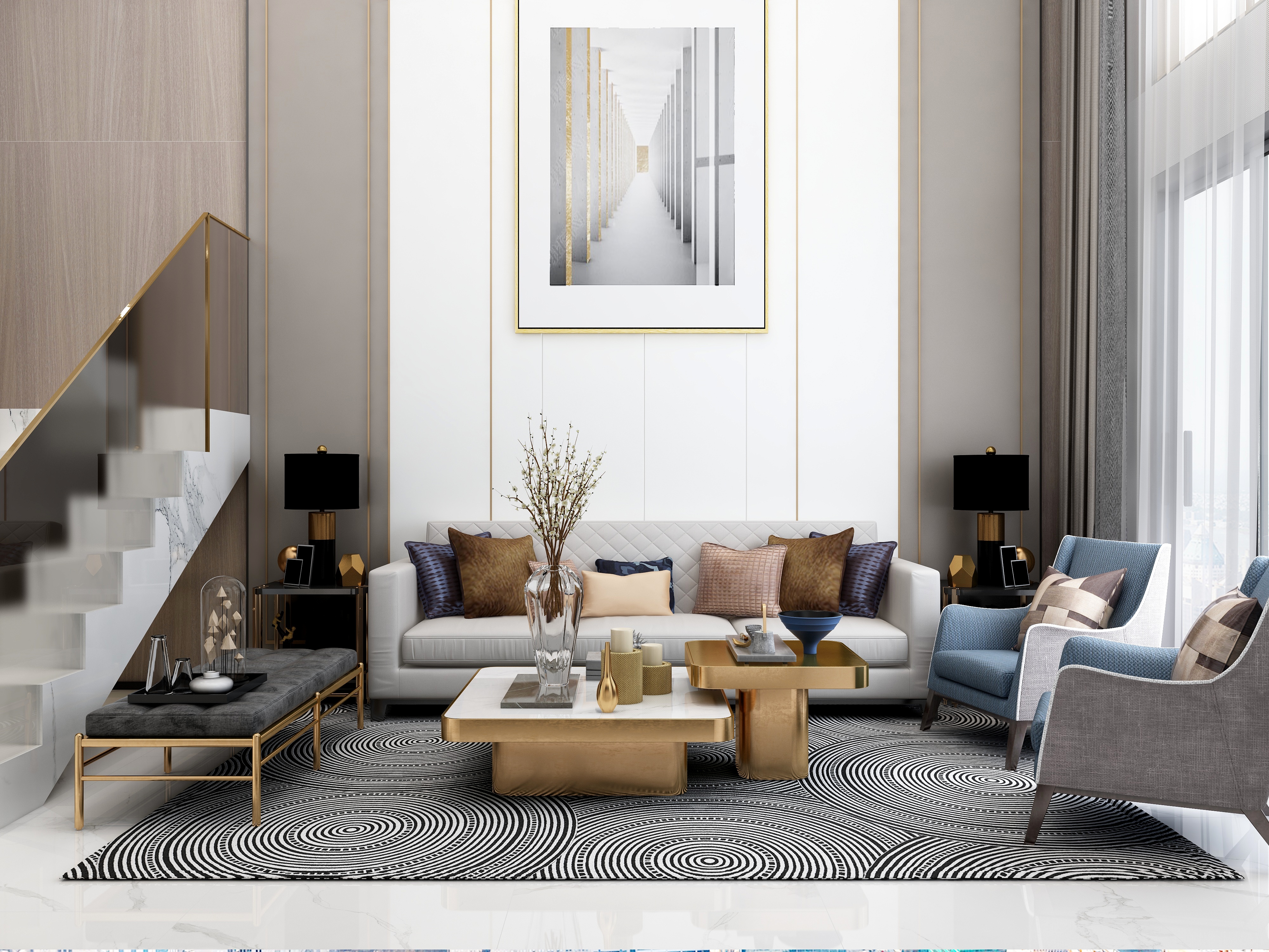 连瑞雪-轻奢+《南昌绿城湖畔云庐B》400m²装修效果图