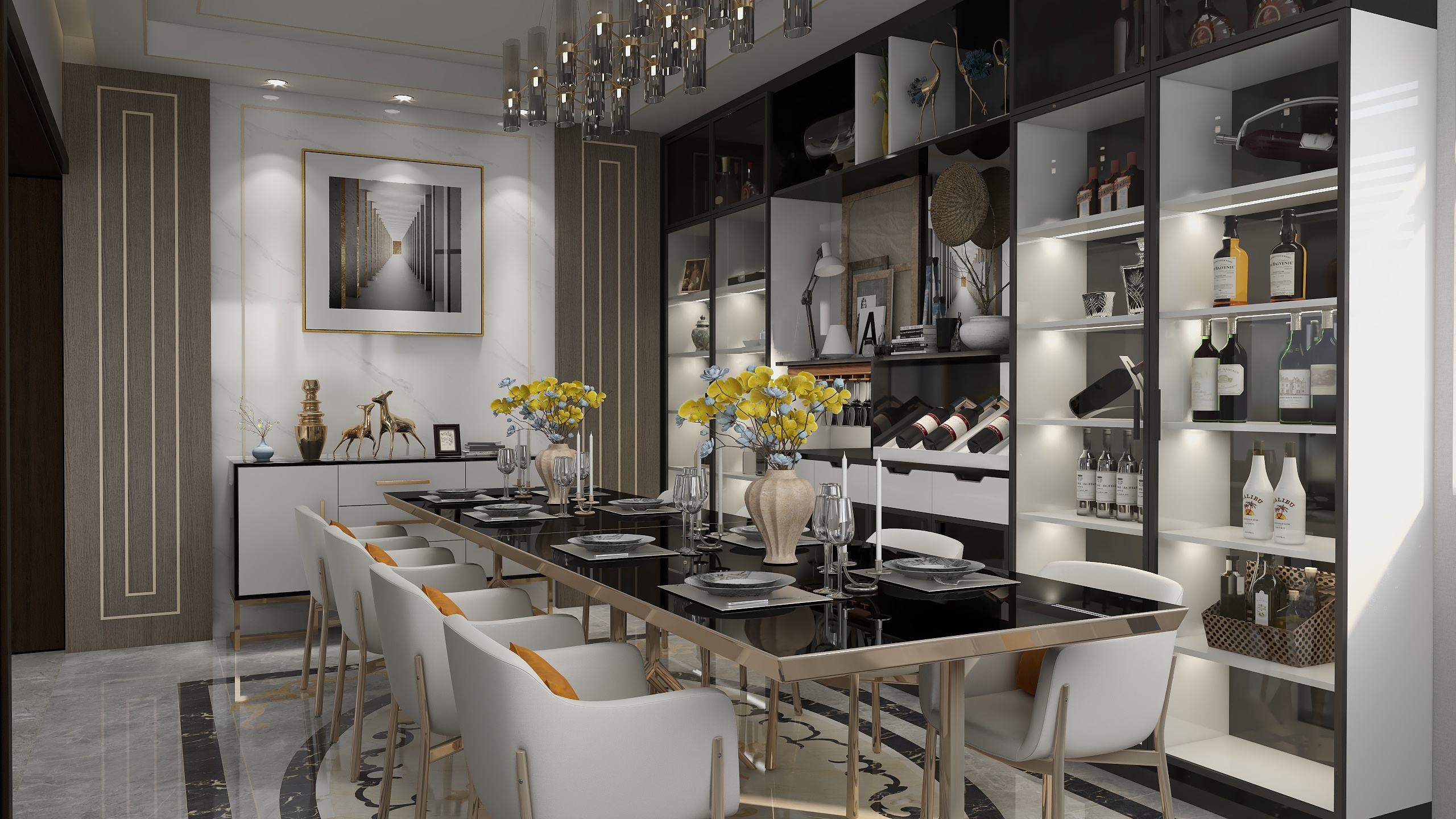 即时效果设计丨赵健军丨Jerry-别墅丨现代混搭装修效果图