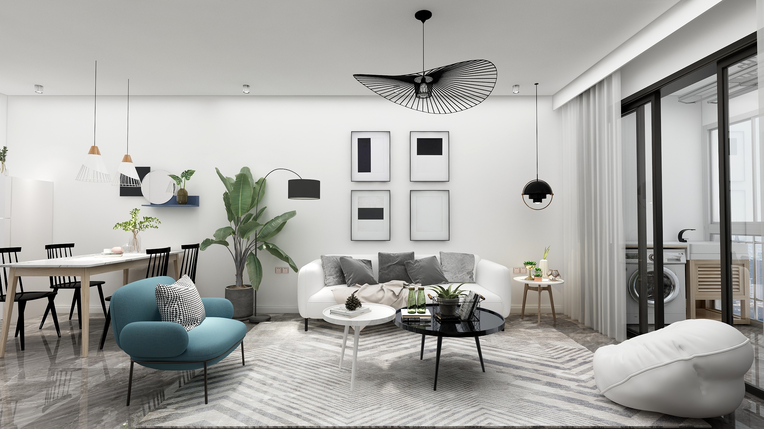 设享空间张兴文-极简黑白灰——北欧风雅居-装修设计方案