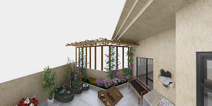 设计行远-露台建模-装修设计方案