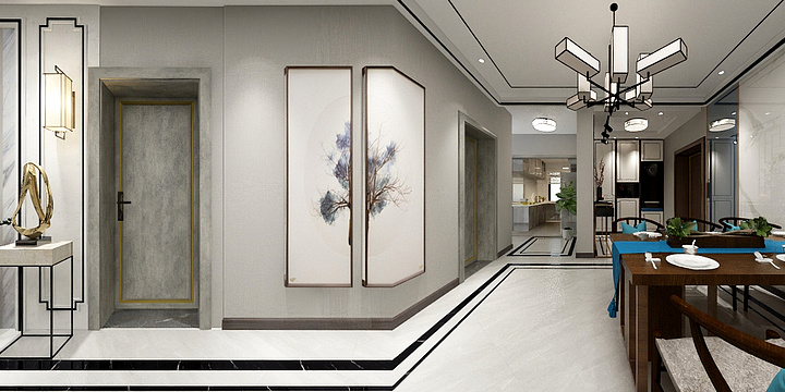 189****6698leqp-超群装饰翰乐轩130m²轻奢中式.效果dwg-装修设计方案