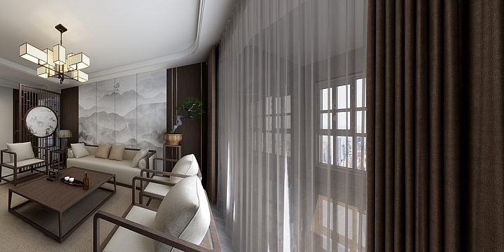 志宏装饰有限公司_李亮泽-志宏装饰-湖畔雅居130平-新中式-装修设计方案